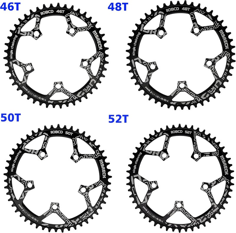 MSRECK 110 BCD Narrow Wide Chainring 36T 38T 40T 42T 44T 46T 48T 50T 52T for 7 to 12 Speed Road Bike - Image 3